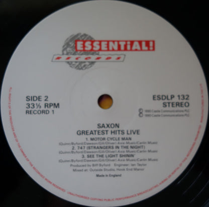 Saxon : Greatest Hits Live! (2xLP, Album, Gat)