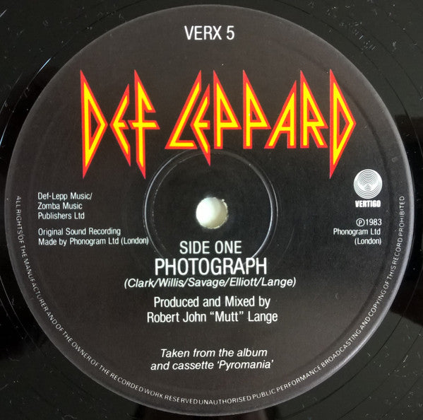 Def Leppard : Photograph (12", Single)