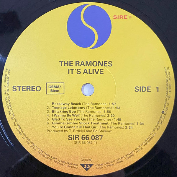 Ramones : It's Alive (2xLP, Album, RE, Gat)