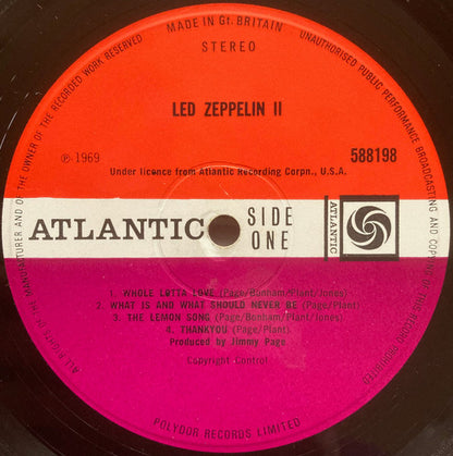 Led Zeppelin : Led Zeppelin II (LP, Album, M/Print, Gat)