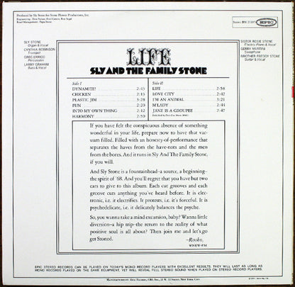Sly & The Family Stone : Life (LP, Album, RE)