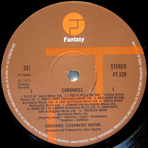 Creedence Clearwater Revival Featuring John Fogerty : Chronicle - 20 Greatest Hits (LP, Comp)