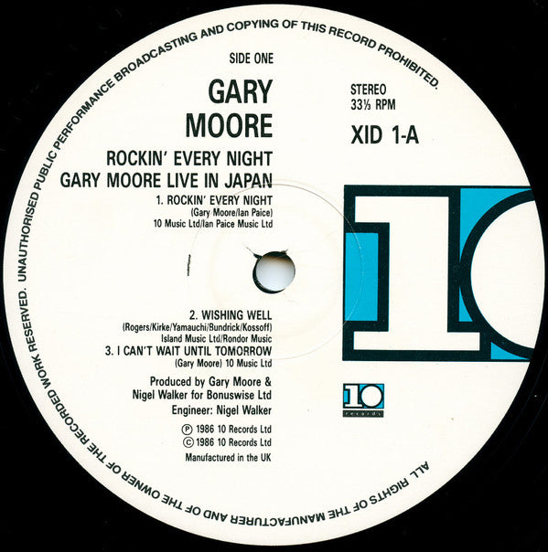 Gary Moore : Rockin' Every Night - Live In Japan (LP, Album)