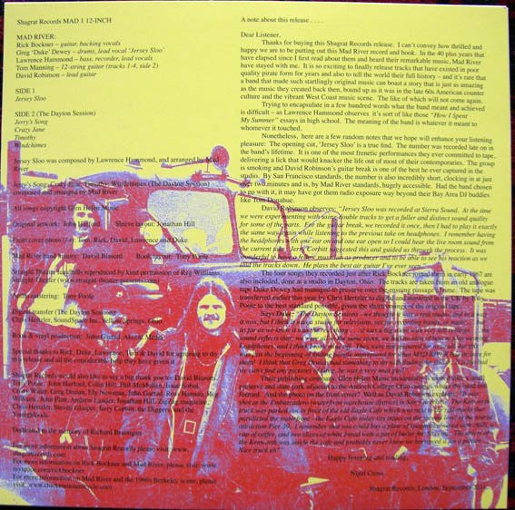 Mad River (2) : Jersey Sloo (12", Ltd)