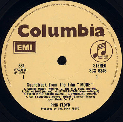 Pink Floyd : Soundtrack From The Film "More" (LP, Album, RP)