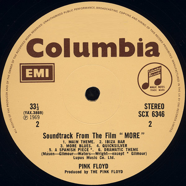 Pink Floyd : Soundtrack From The Film "More" (LP, Album, RP)