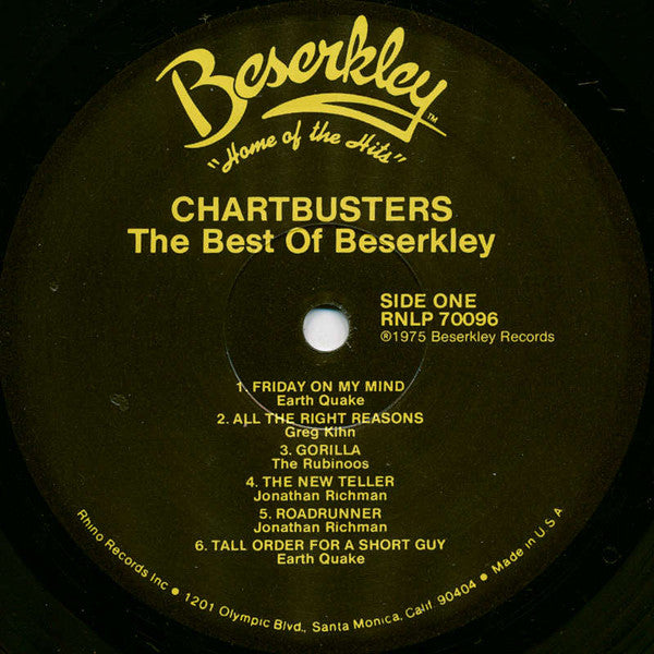 Various : Chartbusters (The Best Of Beserkley 1975-1978) (LP, Comp, RE)