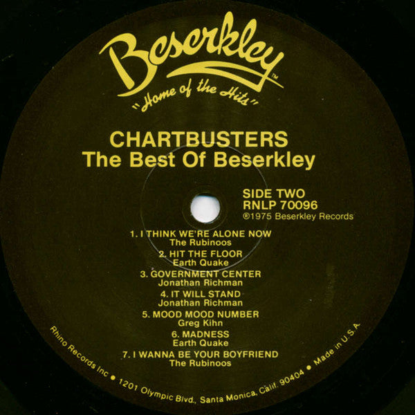 Various : Chartbusters (The Best Of Beserkley 1975-1978) (LP, Comp, RE)