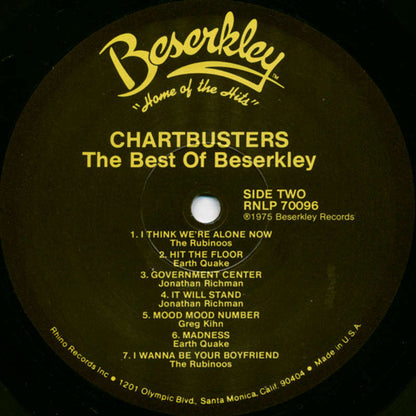 Various : Chartbusters (The Best Of Beserkley 1975-1978) (LP, Comp, RE)