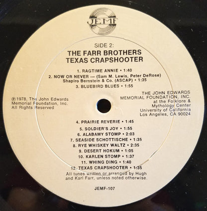 The Farr Brothers : Texas Crapshooter (LP, Comp)
