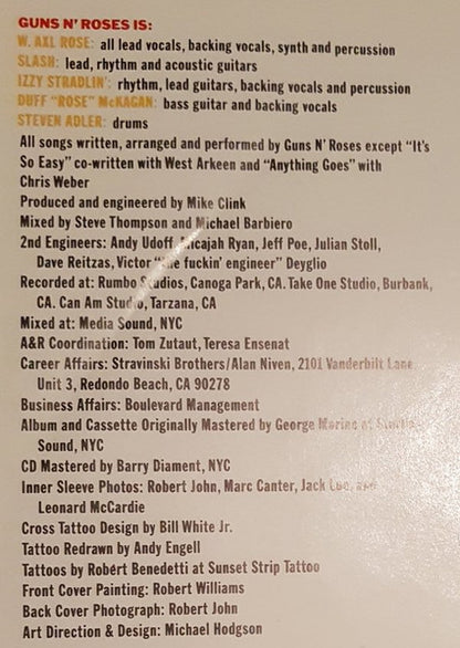 Guns N' Roses : Appetite For Destruction (LP, Album, Unc)
