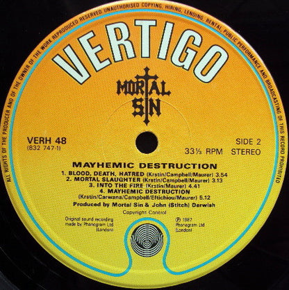 Mortal Sin : Mayhemic Destruction (LP, Album)