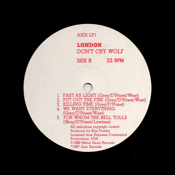 London (6) : Don't Cry Wolf (LP, Album)