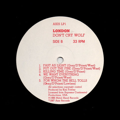 London (6) : Don't Cry Wolf (LP, Album)