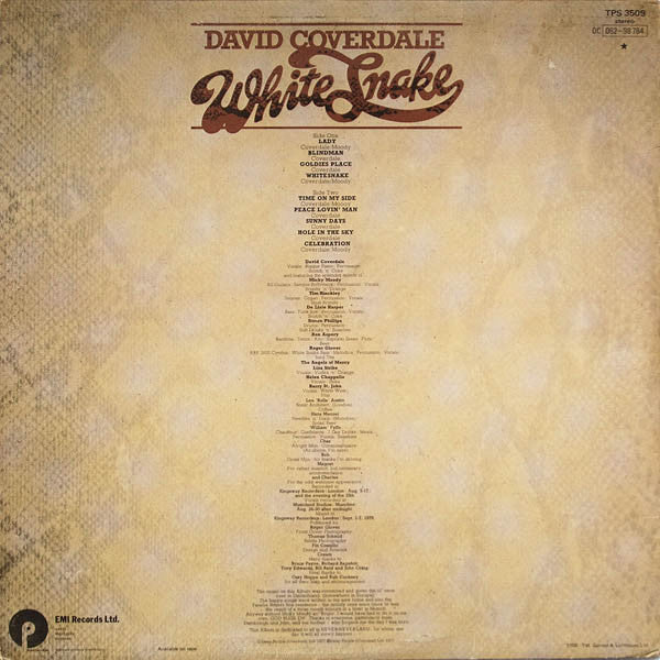 David Coverdale : Whitesnake (LP, Album)