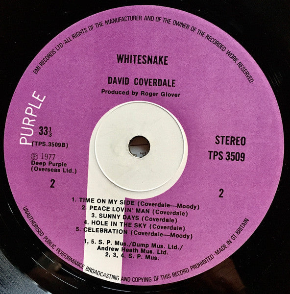 David Coverdale : Whitesnake (LP, Album)