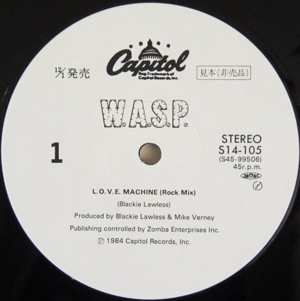 W.A.S.P. : L.O.V.E. Machine (12", Single, Promo)