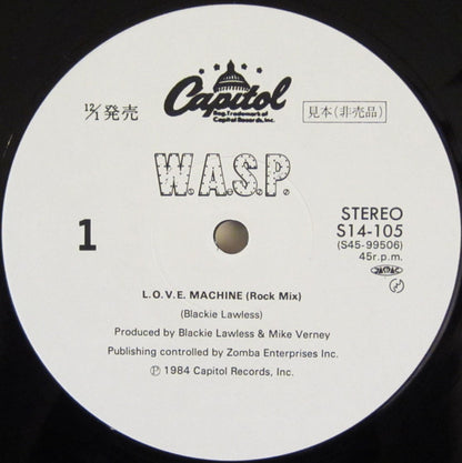 W.A.S.P. : L.O.V.E. Machine (12", Single, Promo)