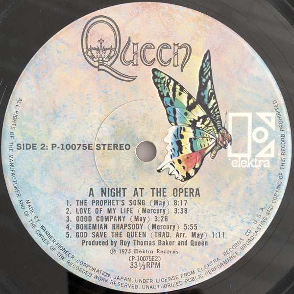 Queen = Queen : A Night At The Opera = オペラ座の夜 (LP, Album, Gat)