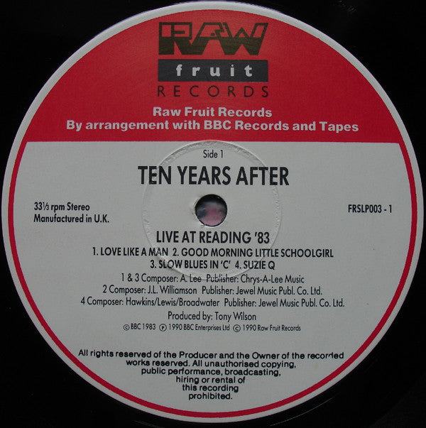 Ten Years After : Live At Reading '83 (The Friday Rock Show Sessions) (LP, Album)