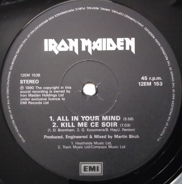 Iron Maiden : Holy Smoke (12", Single, Pos)