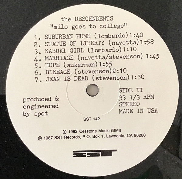 Descendents : Milo Goes To College (LP, Album, RE, Bar)