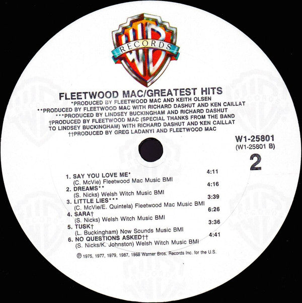 Fleetwood Mac : Greatest Hits (LP, Comp, Club, Car)