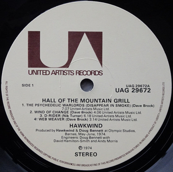 Hawkwind : Hall Of The Mountain Grill (LP, Album)