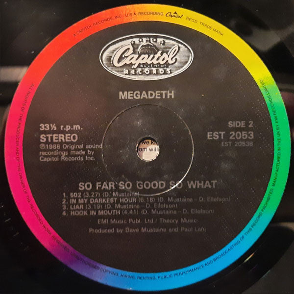 Megadeth : So Far, So Good... So What! (LP, Album, Mis)