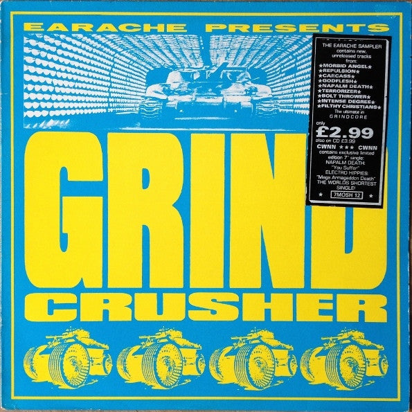 Various : Grindcrusher - The Earache Sampler (LP, Comp, Smplr + 7", Single, Etch + Ltd)