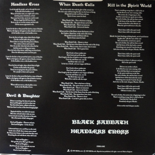 Black Sabbath : Headless Cross (LP, Album)