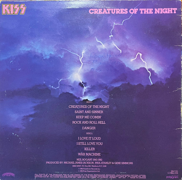 Kiss : Creatures Of The Night (LP, Album, Qua)