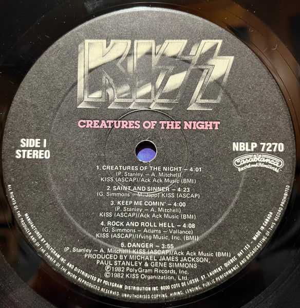 Kiss : Creatures Of The Night (LP, Album, Qua)
