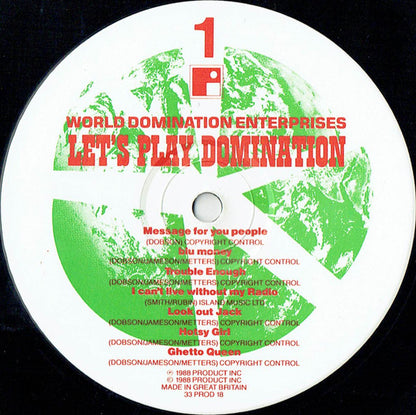 World Domination Enterprises : Let's Play Domination (LP, Album)
