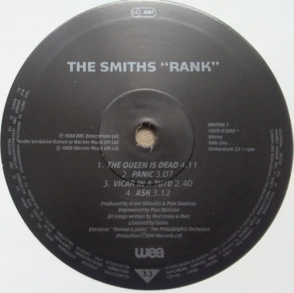 The Smiths : Rank (2x10", Album, Ltd, Num, RE)