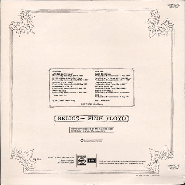 Pink Floyd : Relics (LP, Comp, RE)