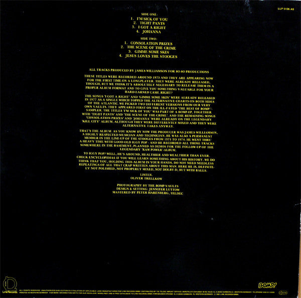 The Stooges : I'm Sick Of You (LP, Album)