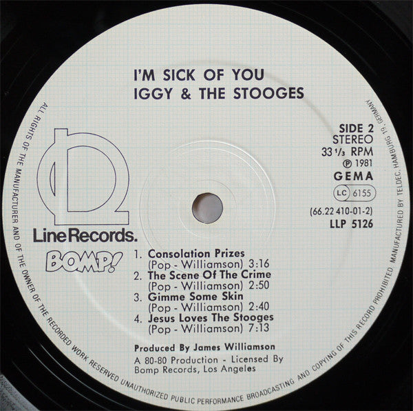 The Stooges : I'm Sick Of You (LP, Album)