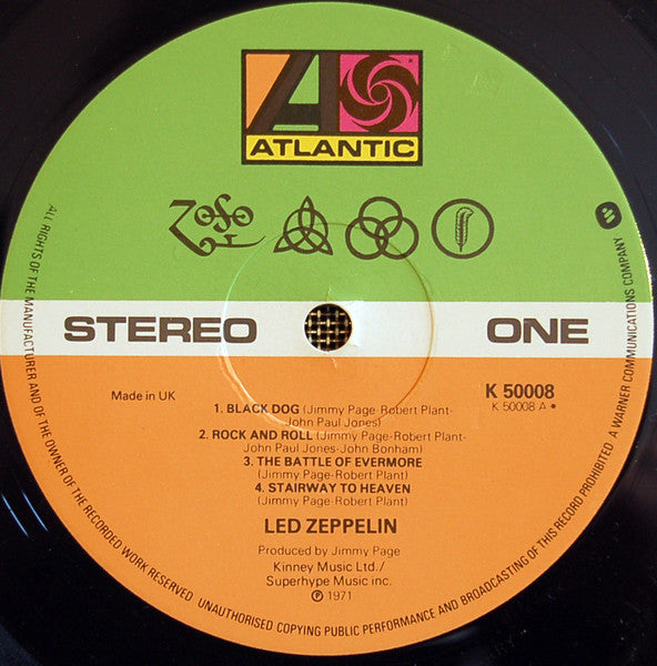 Led Zeppelin : Untitled (LP, Album, RE, Gat)