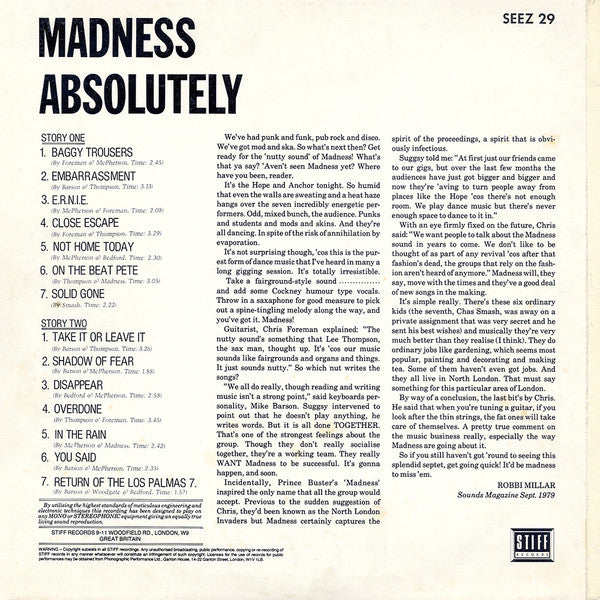 Madness : Absolutely (LP, Album)