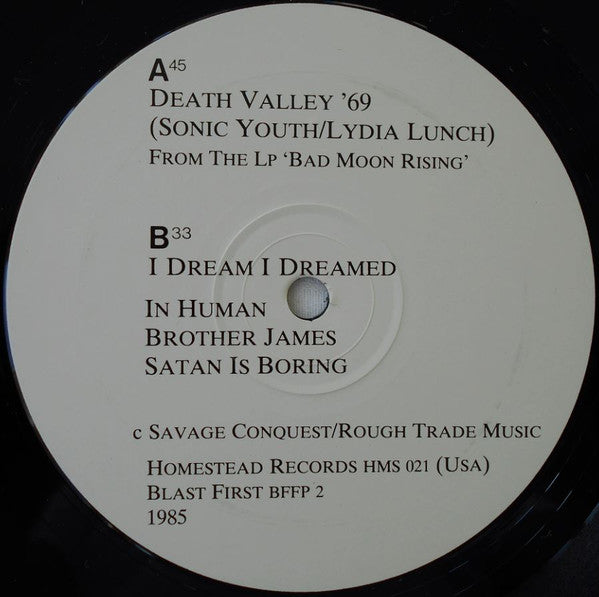 Sonic Youth / Lydia Lunch : Death Valley '69 (12", EP)