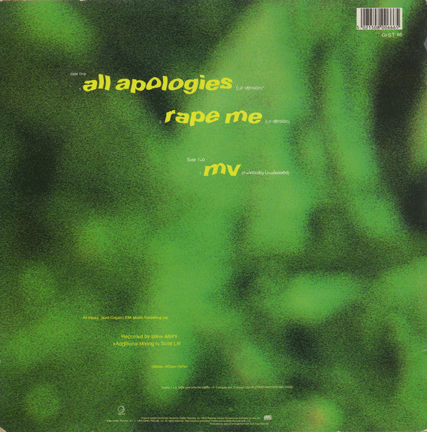 Nirvana : All Apologies ● Rape Me ● MV (12", Single)