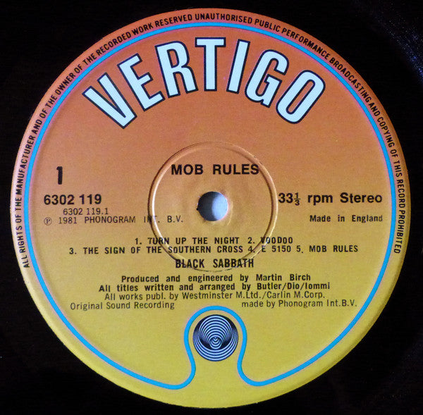 Black Sabbath : Mob Rules (LP, Album)