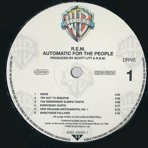 R.E.M. : Automatic For The People (LP, Album, Dlx, RE, 180)