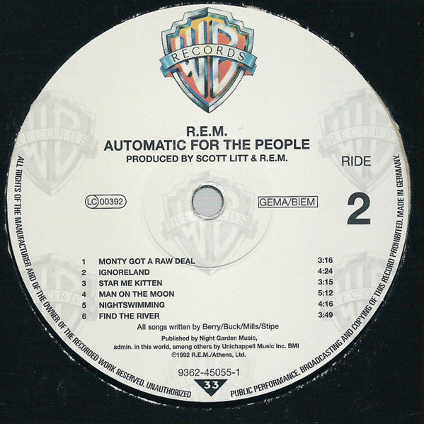 R.E.M. : Automatic For The People (LP, Album, Dlx, RE, 180)