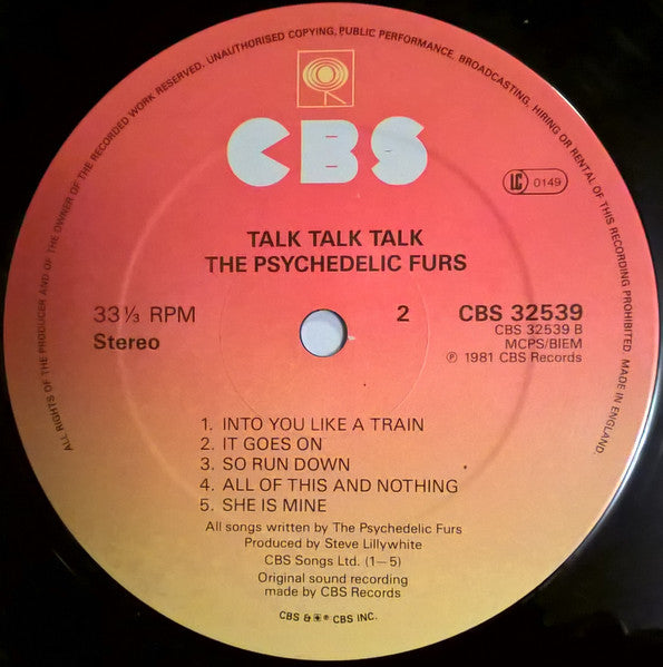 The Psychedelic Furs : Talk Talk Talk (LP, Album, RE)