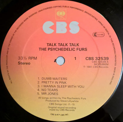 The Psychedelic Furs : Talk Talk Talk (LP, Album, RE)