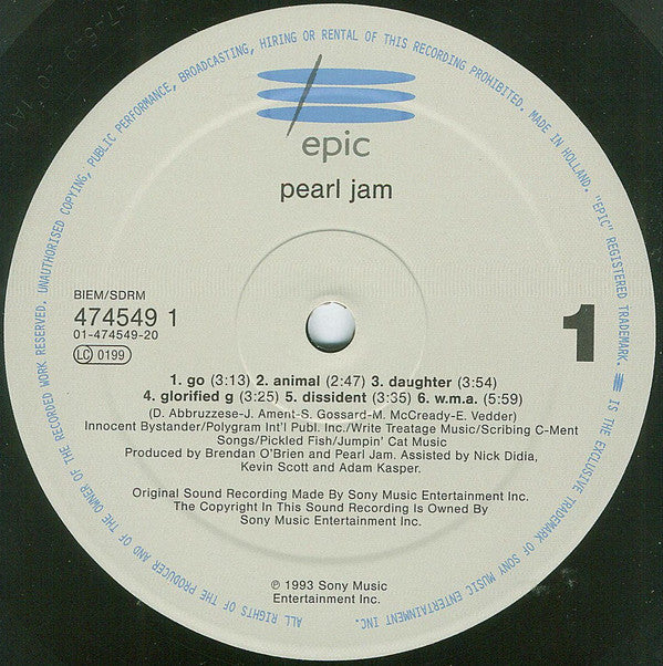 Pearl Jam : Vs. (LP, Album, Gat)
