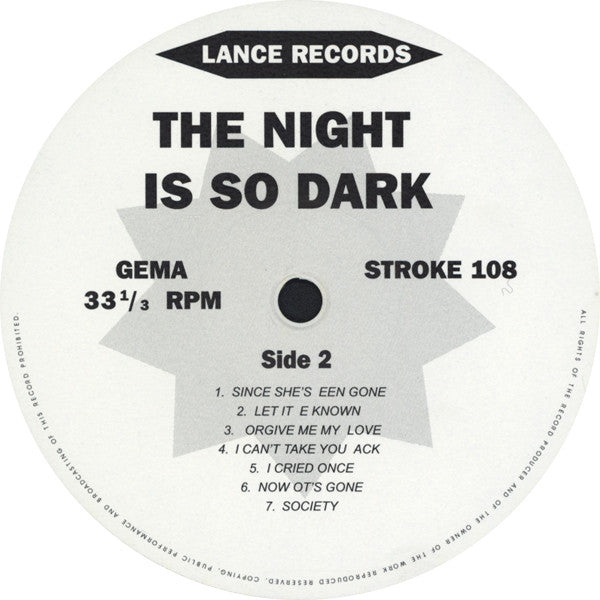 Various : The Night Is So Dark (LP, Comp, Unofficial)