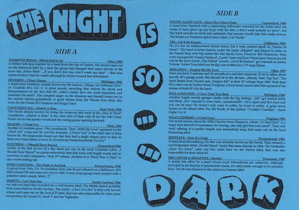 Various : The Night Is So Dark (LP, Comp, Unofficial)